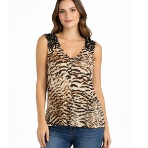 KARDASHIAN  Snakeskin Animal Print  Blouse Sleeveless Tank Top NWOT